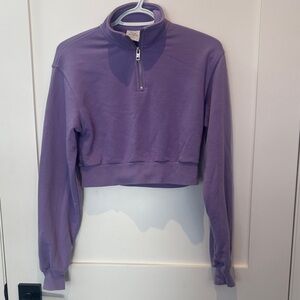 TNA Lavender Quarter-Zip Sweatshirt